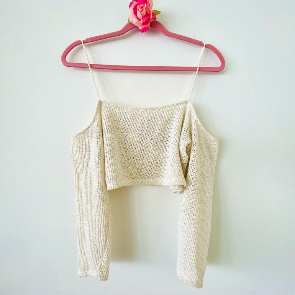 Pretty Cold Shoulder Knit Crop Top